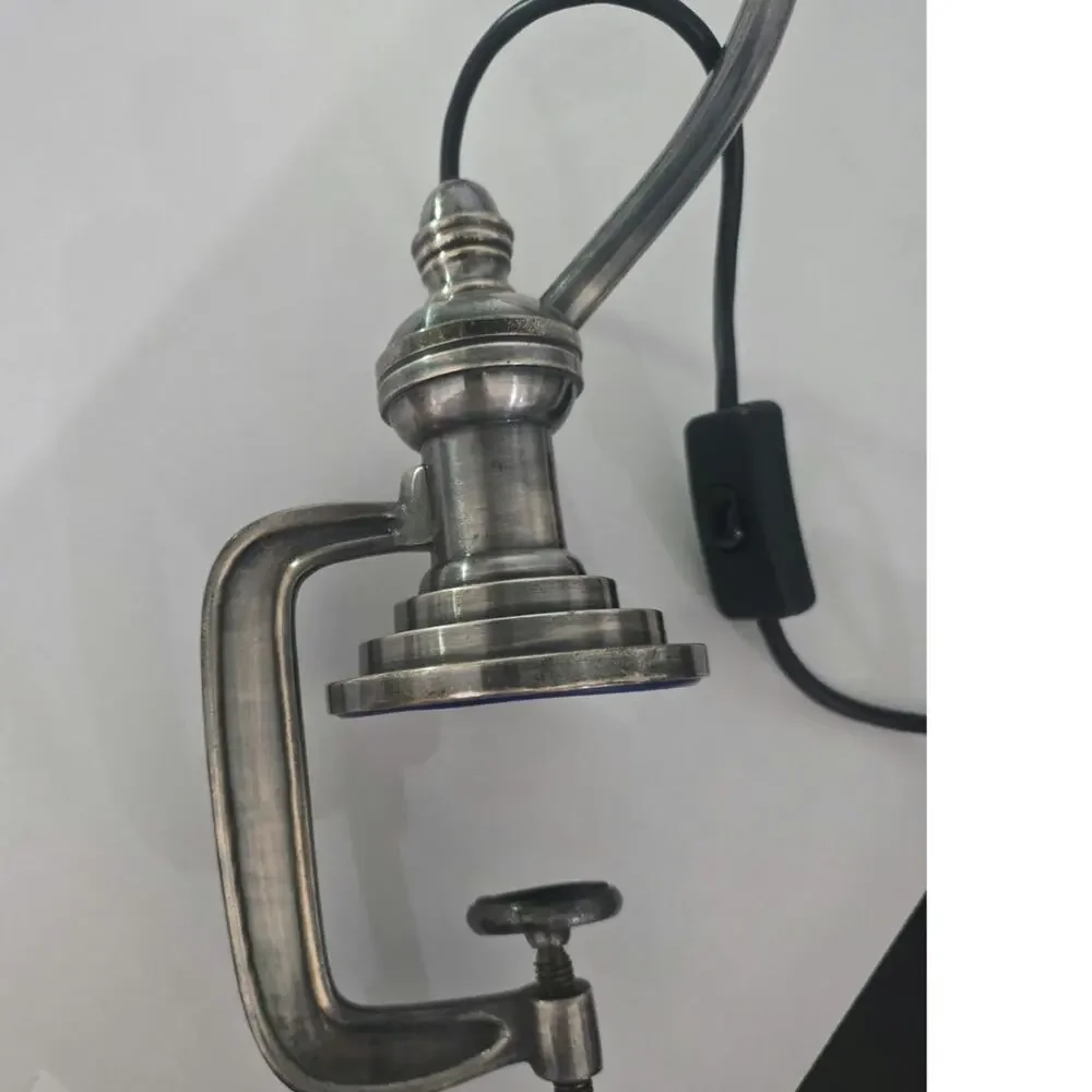 Pottery Barn Marina Task Clip Lamp Industrial Desk Clamp Light Brushed Nickel